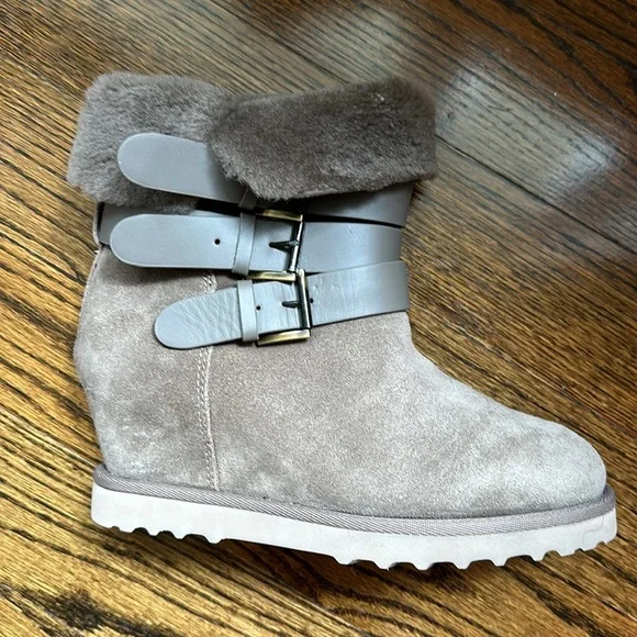 Ash Yes Shearling-Cuff Wedge Boot Topo Size 40 - Picture 9 of 14